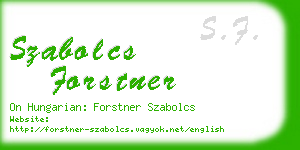 szabolcs forstner business card